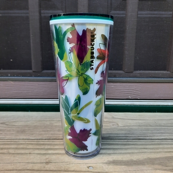Starbucks Spring 2022 Floral Tropical Tumbler Venti 24 fl oz cold drink cup - Picture 1 of 11